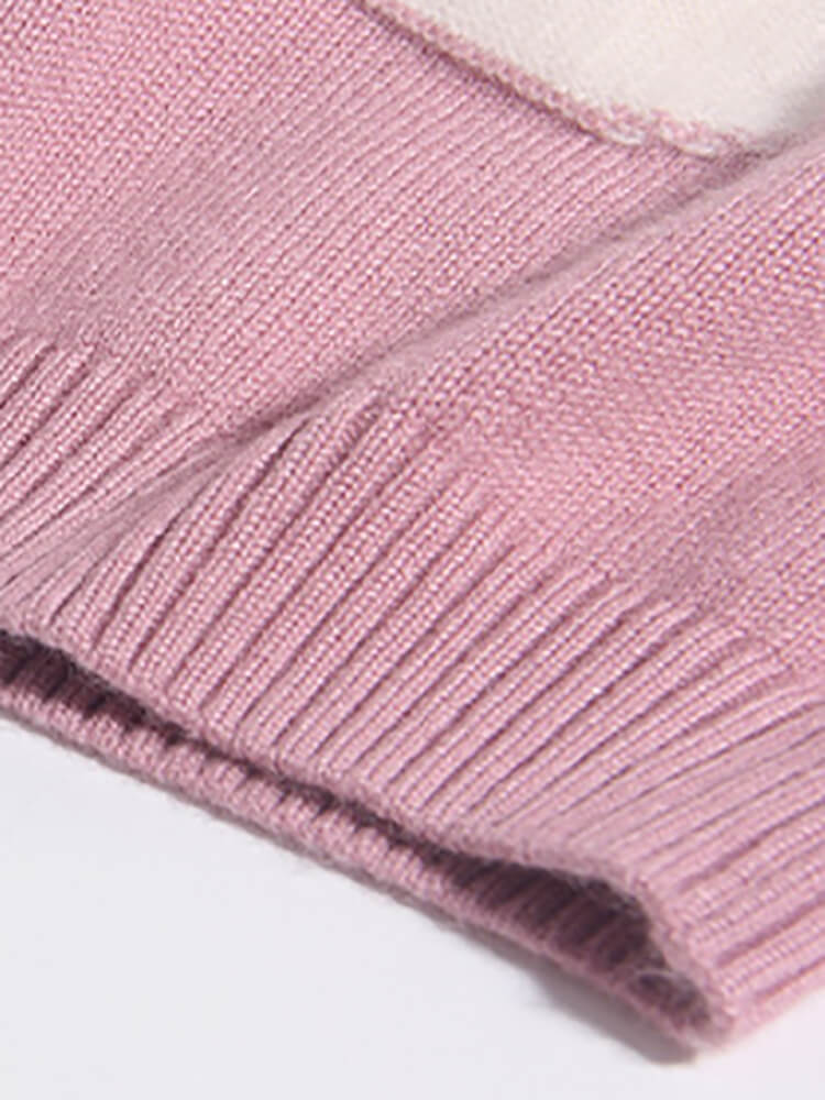 Dusty Pink Kids Embroidered Bunny and Star Cashmere Sweater